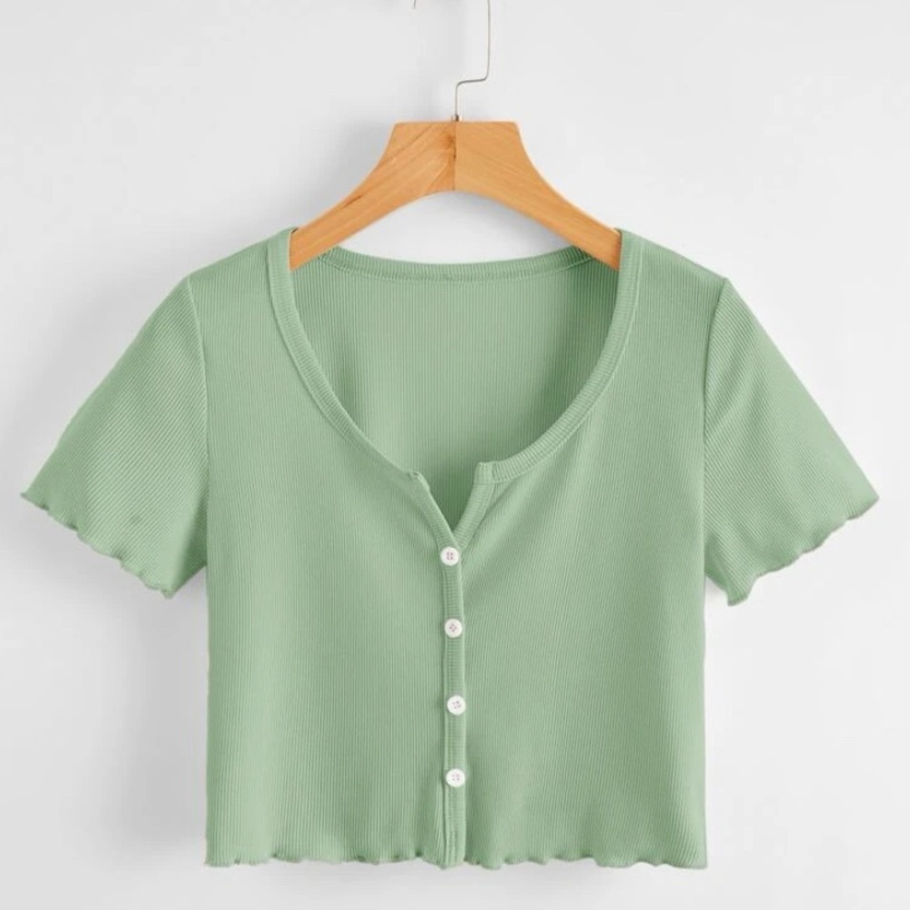 cropped green top